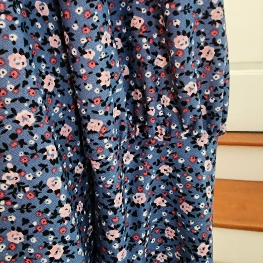 Lily Rose Blue flower print, long sleeve dress.  NWOT - Picture 4 of 5